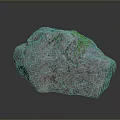 Natural Gray Stone with Green Moss and Rough Surface in Natural Environment