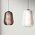 Two Stylish Modern Black And White Mesh Design Pendant Lights