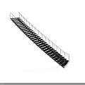 Modern Metal Staircase With Handrail And Steps For Architectural Design 3d model