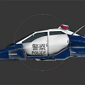 Futuristic Blue And White Police Function Car With Emergency Lights And Streamlined Design