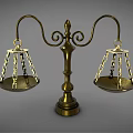 Brass Commercial Balance Scale With Dual Pans And Decorative Stand Design
