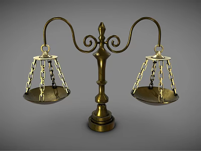 Brass Commercial Balance Scale With Dual Pans And Decorative Stand Design 3d model