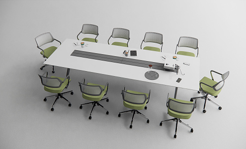 Modern Conference Table and Chair 3d model