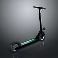 Modern Black Electric Scooter With Colorful Striped Deck Two Wheels And Sleek Design
