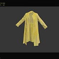 Modern Flowy Yellow Long Coat With Lapel Collar Front Buttons And Long Sleeves