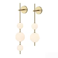 Modern Gold Metal Frame Wall Sconces With Three White Spherical Bulbs Design