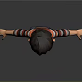 Game Film Character Boy Wearing Red Black Striped Sweater Blue Jeans Standing Pose