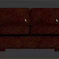 Red Fabric Two Seater Sofa With Modern Comfortable Upholstered Design 3d model