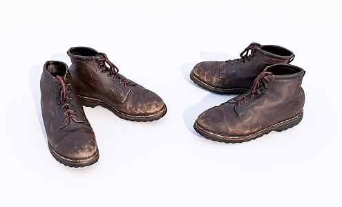 Modern Boots Old Men's Leather Shoes 3d model