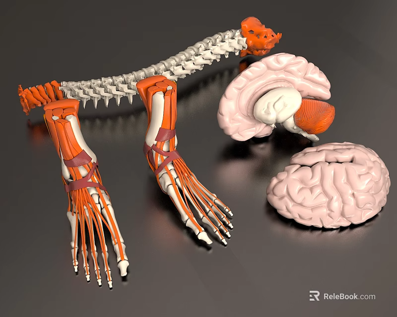 Limb Organs Anatomical Structure With 3D Model Of Arm Leg Muscles And Bones 3d model 