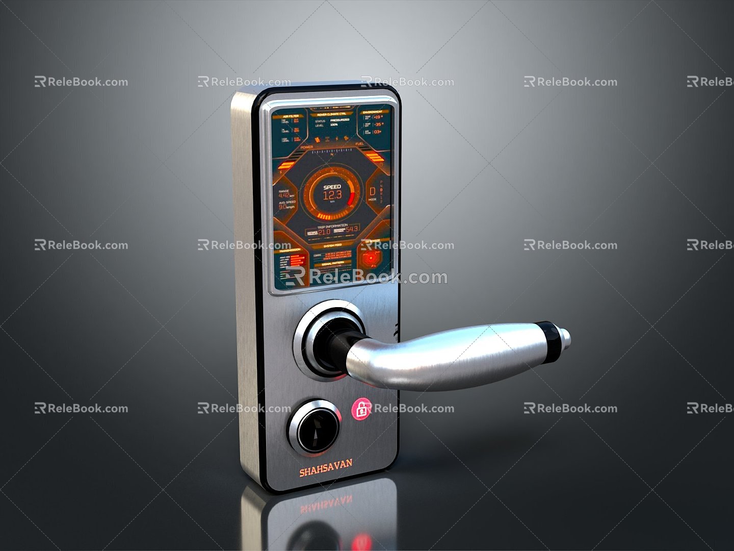 Smart card door lock smart lock smart door lock digital lock digital door lock security door lock password lock 3d model