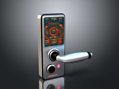 Smart Digital Door Lock With Electronic Keypad Handle And Security Features 3d model