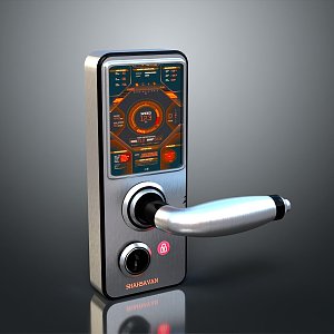 Smart card door lock smart lock smart door lock digital lock digital door lock security door lock password lock 3d model