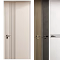 Modern Double Doors In White Wooden And Black Colors For Interior Design
