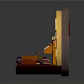Detailed Miniature Room Model With Furniture Decor Items And Equipment