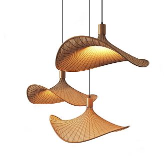 Chandelier Rattan Chandelier Wooden Chandelier 3d model