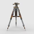 Building Blocks Constructed Tripod Mounted Surveying Instrument with Detailed Structure and Realistic Design