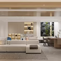Modern Basement Negative First Floor Guest Restaurant Patio 3d model