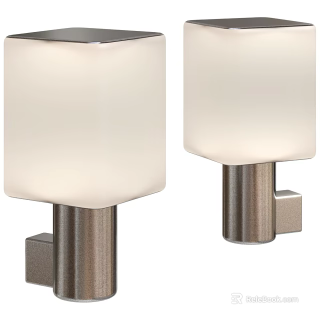 Modern Wall Sconces with Metal Base and White Glass Shade for Indoor Decor 3d model 