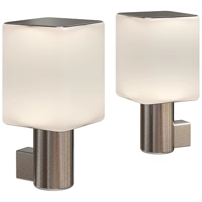 Modern Wall Sconces with Metal Base and White Glass Shade for Indoor Decor 3d model