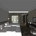 Modern Hotel Room With Twin Beds White Linens Wooden Accents And Seating Area