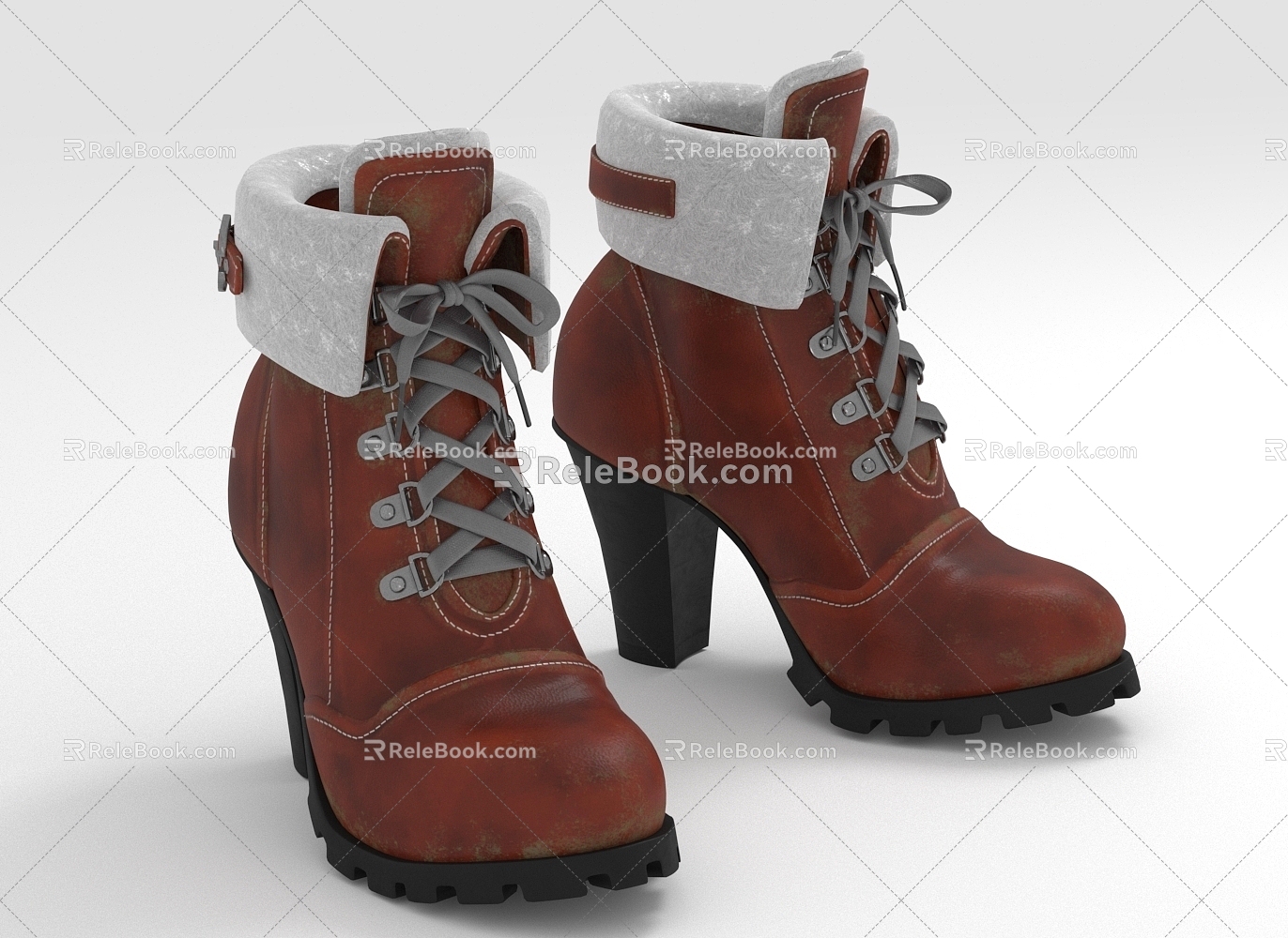 Modern Boots High Heeled Boots 3d model