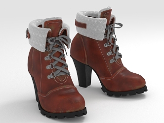 Modern Boots High Heeled Boots 3d model