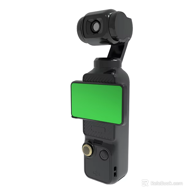 Handheld Stabilizer With Green Screen Display And Camera Mount For Video Recording 3d model 