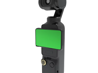 Handheld Stabilizer With Green Screen Display And Camera Mount For Video Recording 3d model