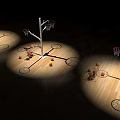 Professional Sports Equipment Display With Multiple Basketball Hoops And Balls On Shiny Court