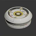 Conventional Fire Detector Circular White Design With Central Button And Indicator Light 3d model