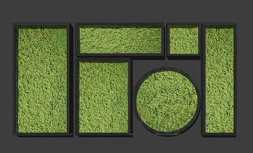 Modern Plant Wall Moss Green Plant Wall 3d model