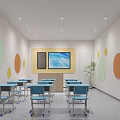 Inner Movement For Youth Studio Space With Green Wall White Desk And Lamp