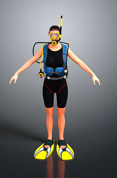 Complete Scuba Diving Gear Set with Mask Snorkel BCD Wetsuit and Yellow Fins 3d model Complete Scuba Diving Gear Set with Mask Snorkel BCD Wetsuit and Yellow Fins 3d model