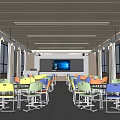 Modern Classroom School Microclassroom 3d model