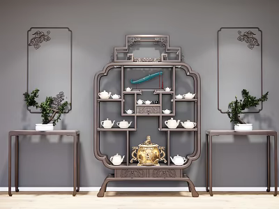 New Chinese Style Antique Rack Decorative Cabinet Antique Rack Duobao Pavilion 3d model