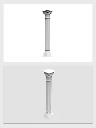 European Roman Column Square Top Groove Column Body Roman Column 3d model