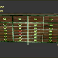 Vintage Wooden Storage Cabinet with Multiple Drawers and Metal Handles Design