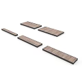 Five Light Brown Household Wooden Strips Featuring Wood Grain In Irregular Arrangement
