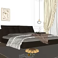 Modern Double Bed 3d model