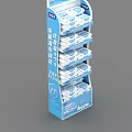 Organized Display Shelf With Multiple Stacked Disinfectant Wipes Packages For Retail Sale