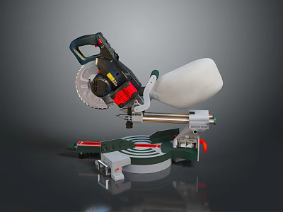Professional Miter Saw With Circular Blade Dust Collection Bag And Adjustable Base 3d model