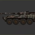 Military Armored Vehicle With Camouflage Design Six Wheels And Tactical Turret