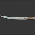 Carved Sculpture Knife With Metal Blade Wooden Handle On Dark Background