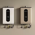 Macro Two Wall Mounted Water Heaters White And Gold With Digital Temperature