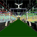 Modern Supermarket Interior Where Customers Shop Along Shelves With Fresh Produce And Colorful Decorations