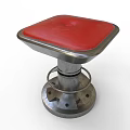 Stylish Square Bar Stool With Red Seat And Black Base Design