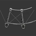 Silver Mechanical Weapon Model With Detailed Structure And Long Components