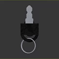 Metal Key With Black Handle Silver Blade And Key Ring On Dark Background 3d model