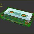 BASF Blue Cassette Tape Electronic Audio Storage Device With Yellow Reels And Orange Slots